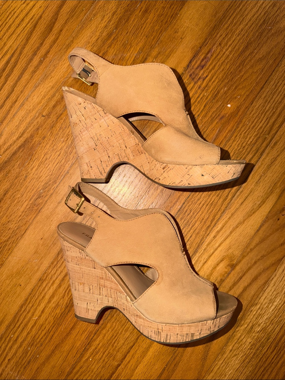 franco sarto cork wedge sandals